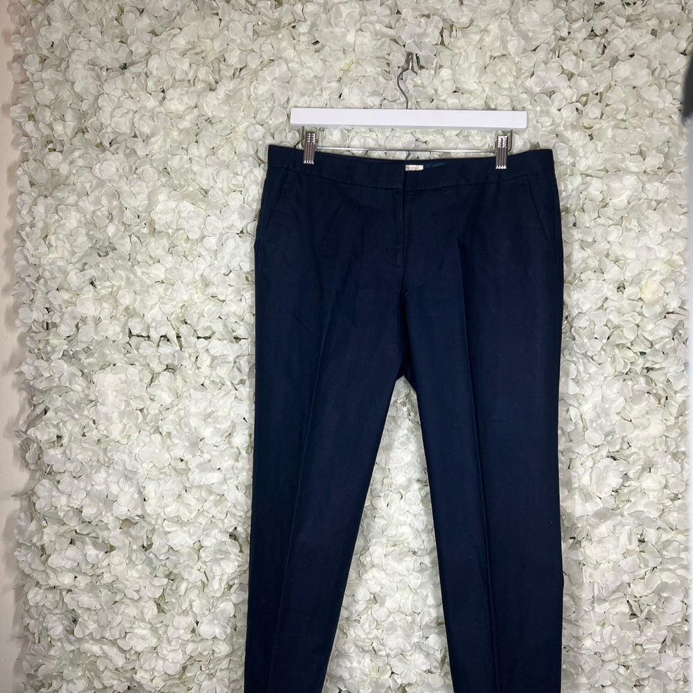 J. Crew Blue Trousers with Subtle Pattern
